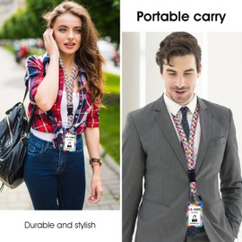 cobee Ausweishalter mit abreißbarem Schlüsselband, einziehbarer Autismus Bewusstseins Ausweishalter mit Rollen und abnehmbaren Puzzle Ausweis Schlüsselbändern modischer Hals Umhängeband Namens