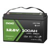 12V 100Ah LiFePO4 Lithium Battery, Group 31, Built-in 100A BMS,
