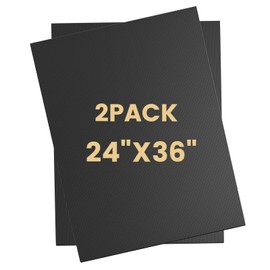 2 Pack Corrugated Plastic Board for Indoor and Outdoor Use, 4 Mm Thick Poster Board, 24x36 Inches, Black Plastic Sheets, Waterproof Coroplast Sheets and Blank Yard Signs
