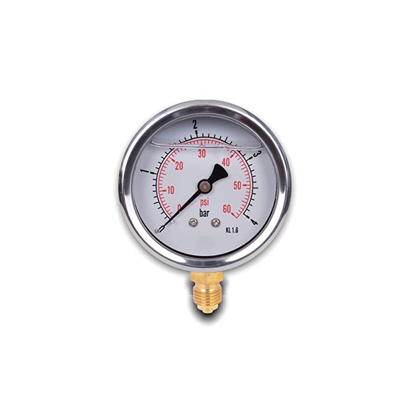 Glycerine Pressure Gauge with Radial Connection, IP65 Stainless Steel 63