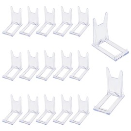 DELORIGIN 40 Packs Acrylic Plate Stand Adjustable Display Holder Mini Plastic Book Display Stand Clear Easels Stands for Displaying Plate Picture Books Album Home Office Decor 4.1" H X 2.3" W