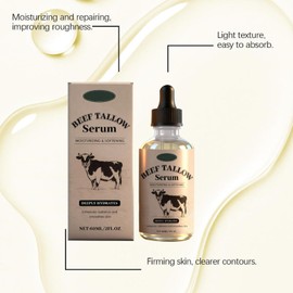 Tallow Anti-Aging Facial Serum, Contains Beef Tallow, Hydrates and Moisturizes, Nourishes and Firms Skin, Improves Skin Elasticity, Leave Skin Smooth and Hydrated, Tallow Skincare, 2 Fl. Oz