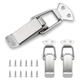 YIXISI 3 Sets Spring Loaded Toggle Catch Latch Without Lock Hole, 112mm Hasp Toggle Clamp Clips, Duck Billed Buckles for Cabinet Drawer Case Box Toolbox, with 12 M4X16 Screws
