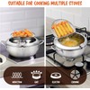 Deep Fryer Pot,Oxydrily Japanese Tempura Deep Fryer Stainless Steel Frying