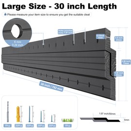 Black French Cleat Hanger 30 inch - 2 Pairs Heavy Duty Z Bar Clips Aluminum Alloy Mirror Mounting Hardware Picture Hanging Kit 200 lbs Load Interlocking Wall Brackets Frame Hanger