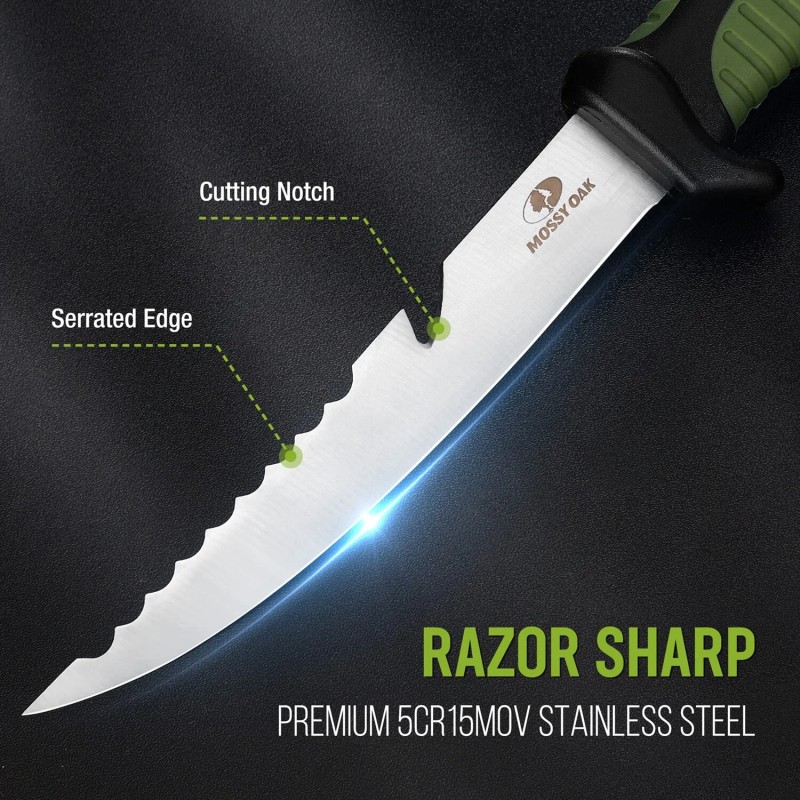 MOSSY OAK 3-Piece Fishing Fillet Knife Set Bait Knife for
