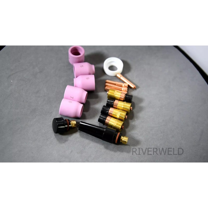 RIVERWELD TIG Stubby Gas Lens Collet 17GL series Kit For