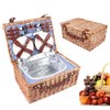 Picnic Basket Set for 4 Persons Willow Hamper Basket Sets