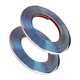 QWORK Automotive Chrome Trim Molding, 2 Pack 1/2 inch Wide 26FT DIY Moulding Trim Strip Line Decoration for Car/Truck Door Window Side Scratchproof
