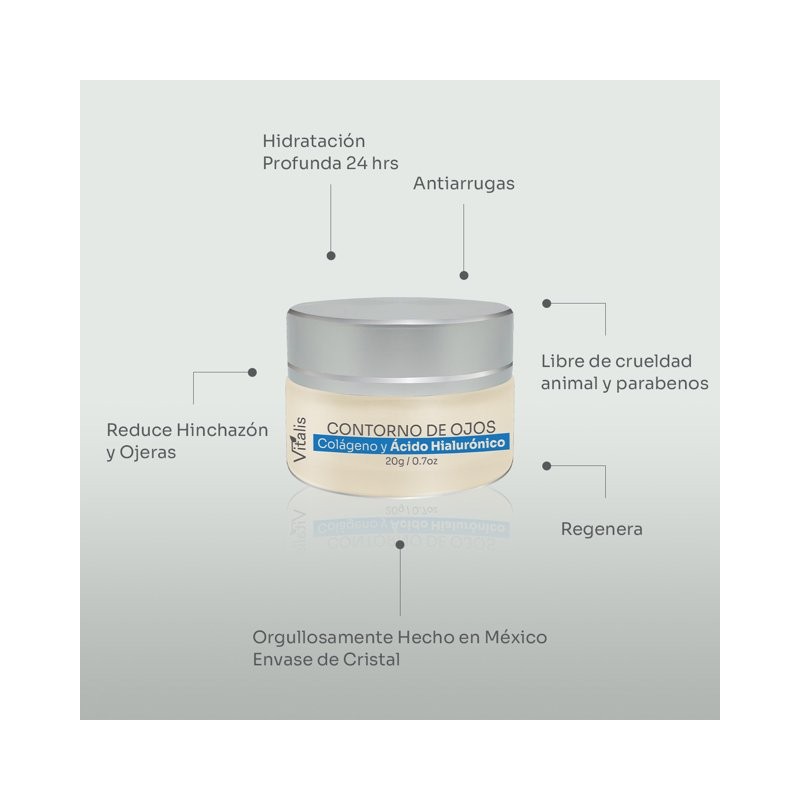 Crema Contorno de Ojos Vitalis Ácido Hialurónico Baba de Caracol