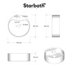 STARBATH PLUS - Glossy White Ceramic Round Sink - 15.8"x15.8"x5.9"
