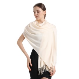 vimate Cashmere Pashmina Scarf and Stole Soft Demen Pashminas, A# Cream