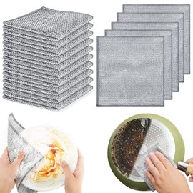 Pack of 15 Multi-Purpose Dishcloths, Scratch-Resistant Wire Tea Towel