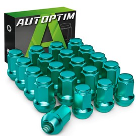 AUTOPTIM M12x1.5 Lug Nuts - Replacement for 2006-2020 Ford Fusion 2000-2018 Focus, 2001-2023 Escape, 2003-2022 Honda Accord, 2006-2018 Civic Aftermarket Wheel, 3/4" Hex 20PCS Green Short Tire Nut