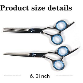 Hair Cutting Scissors Kit 6.0 Inches White Stainless Steel Professional Hairdressing Scissors Hairdressing Scissors Flat Cut Thinning Tooth Scissors Bangs Haircut Household Set