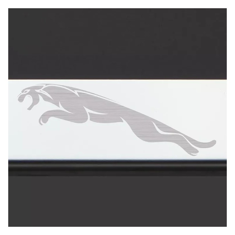 KA Mirror Chrome Jaguar Logo Laser Etched T304 Stainless Steel