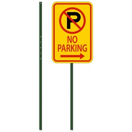 Yaocom 2 Pcs Steel Sign Post 4 ft Tall Steel Post with Green Enamel Coating Baked Sign Stakes Metal Sign Pole for Fence Road Parking Street Stop