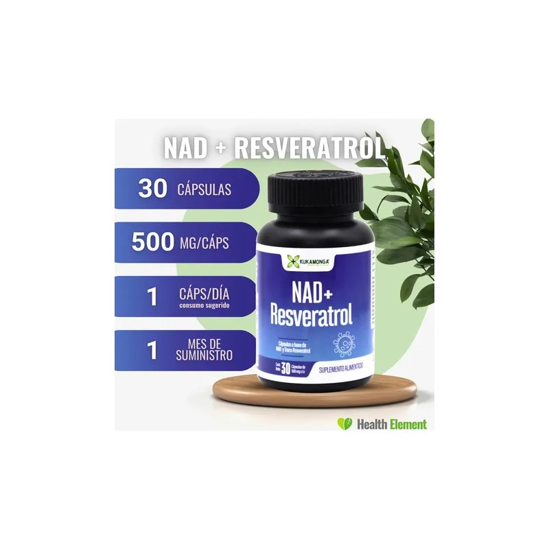 Nad Y Resveratrol 30 Cáps Antioxidante Celular Natural