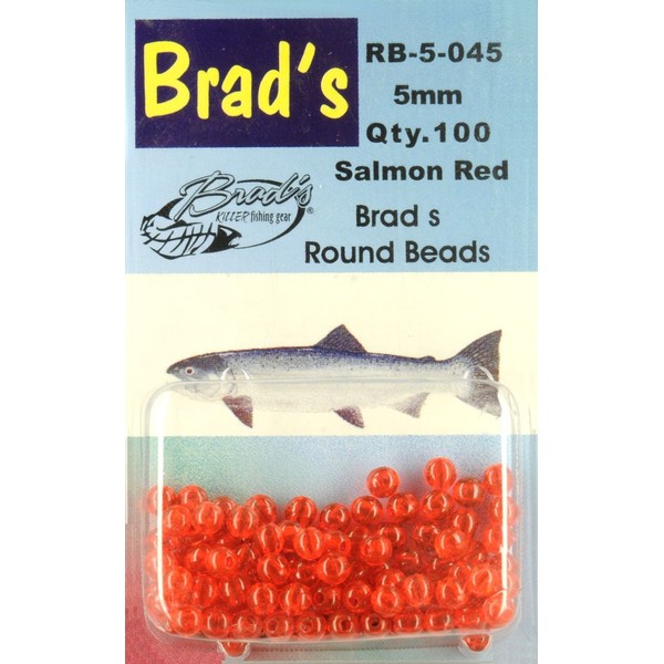 Brad's Round Beads - Salmon, 8mm, 60 pack