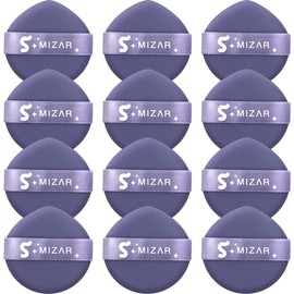 Wimily Cushion Puff (Set of 12) Makeup Sponge Puff "Floats Tend to Float Concealer and Foundation Makeup Puff Makeup Puff Individual Packaging (12 Pieces of Water Droplets Purple)