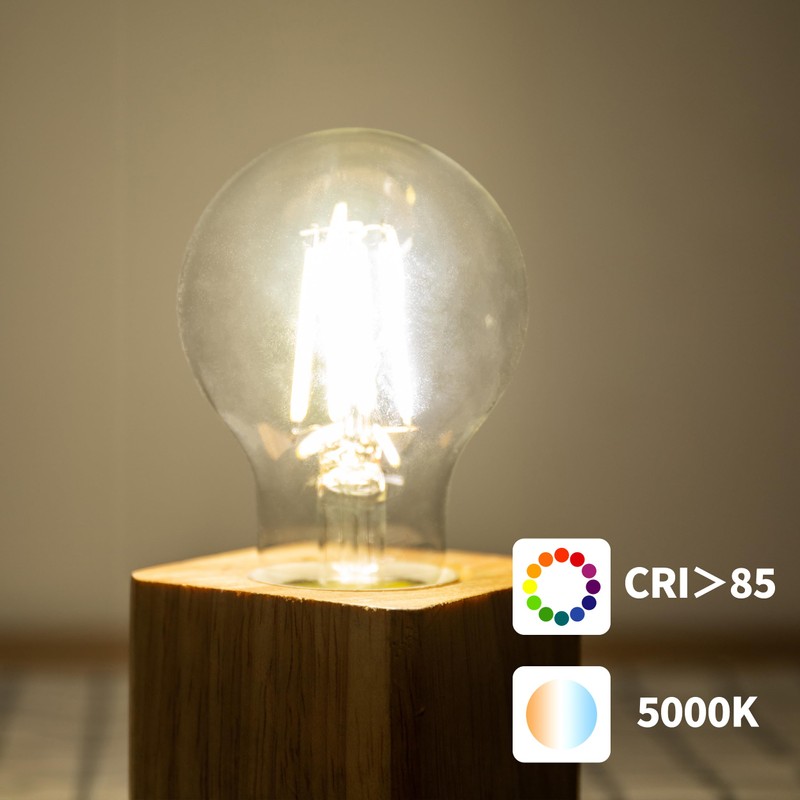 runquiz A19 Clear Led Bulbs, E26 Dimmable Edison Bulbs, 5000K