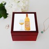 CafePress White Wine Bottle Glass Memory Keepsake Jewelry Box, 5"x5"x3.75"