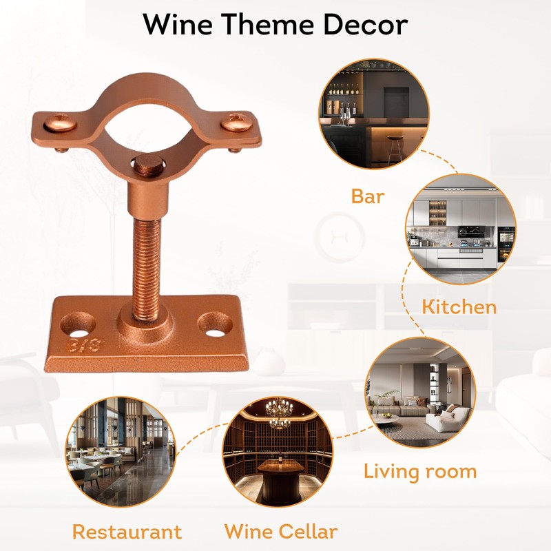 Lily's Home Bar Wall Mount Single Wine Bottle Display Holder,