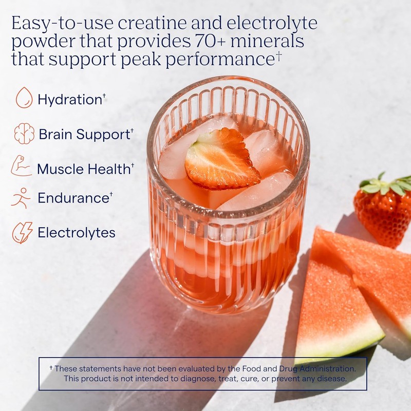 Trace Minerals Creatine + Electrolytes & Mineral Powder for Peak