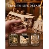 BOOZUU 3D Wooden Steam Train Puzzle for Adults, Build and