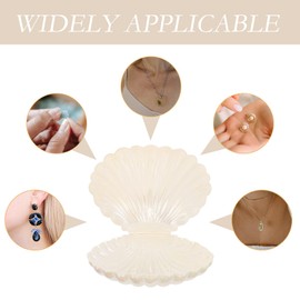 SAFIGLE Mini Sea Shells Plastic Trinket Dish - Coastal Jewelry Tray for Keys, Rings & Small Items - Elegant White Clam Design for Home Decor & Party Favors Jewelry Tray Trinkets Trinket Dish