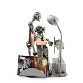 Steelman24 I Schraubenmännchen Zahnarzt Mit Visitenkartenhalter Mit Persönlicher Gravur I Made in Germany I Handarbeit I Geschenkidee I Stahlfigur I Metallfigur