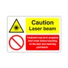 Safety First Display LTD Caution laser beam sign - 1.2mm