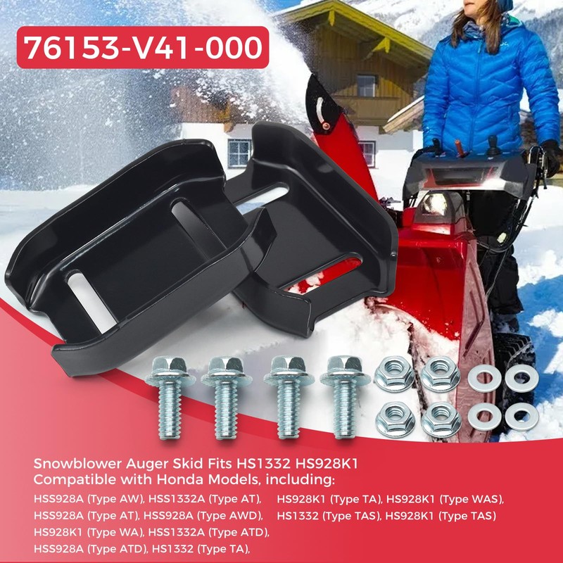 Fippeddly 2 Pcs Snowblower Skid Plates Skid Shoe 76153-v41-000, for