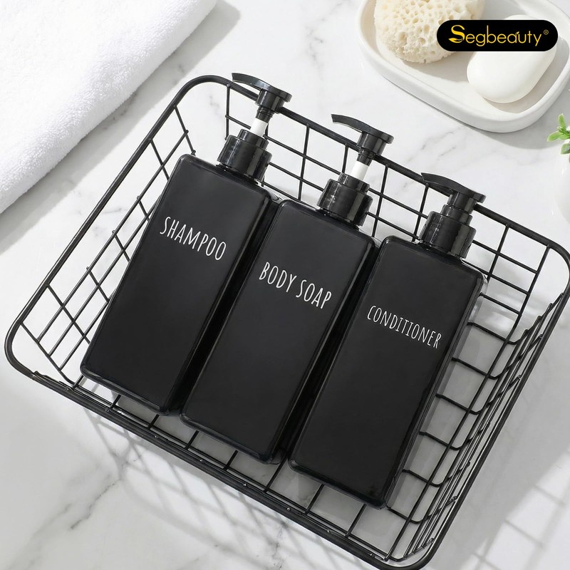 Segbeauty Shampoo Bottle Body Soap Refill Dispenser 3-Piece Set 500ml