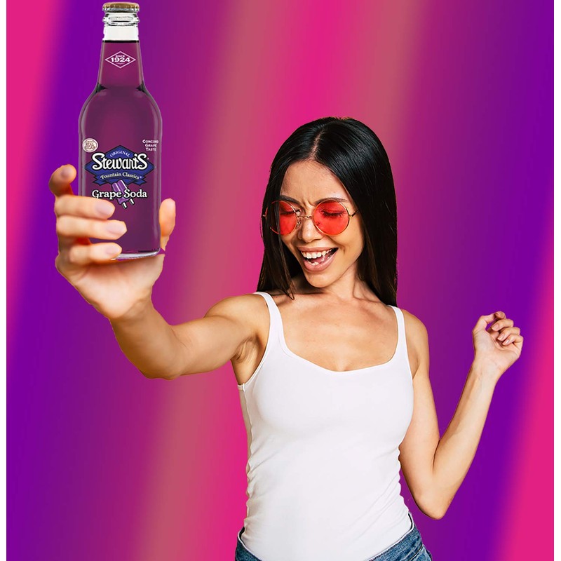 Stewart's Grape Soda, 12 fl oz (24 Glass Bottles)