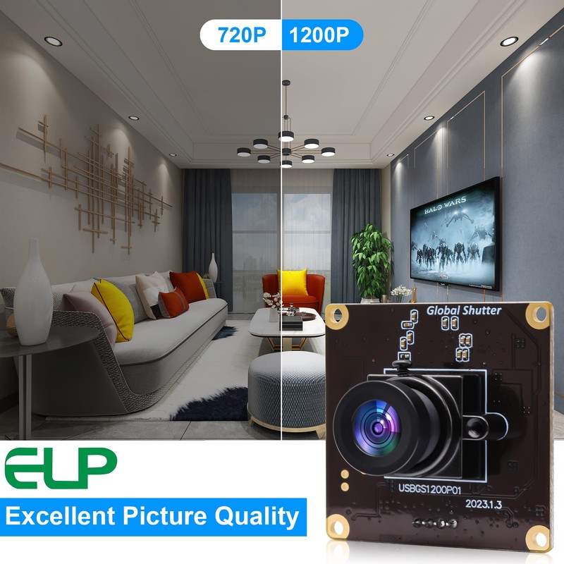 ELP High Speed Wide Angle Global Shutter USB Camera Module