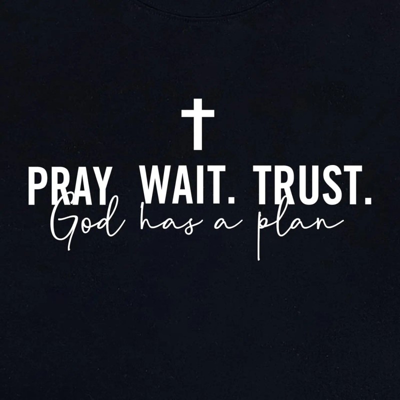 Women Pray Wait Trust Soft Sleeveless Crew Neck Cute Graphic