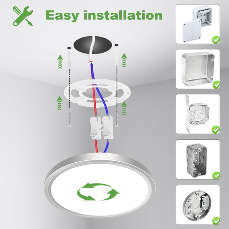 zemty 2 pieces/3 colours 3000/4000/6500 K LED ceiling light, flat,
