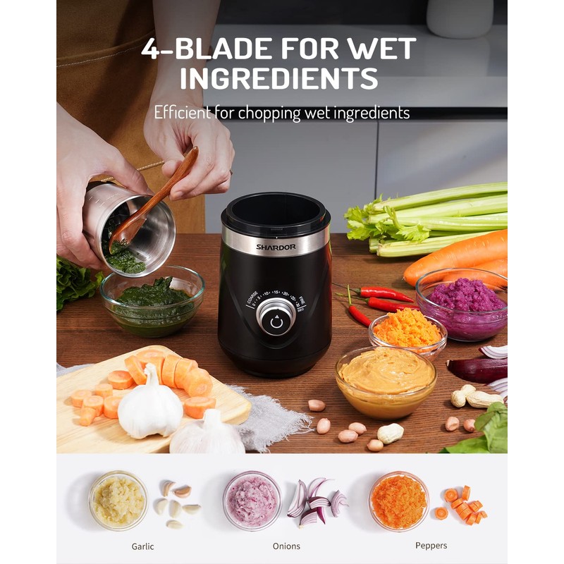 SHARDOR Electric Super Silent Blade Coffee Grinder, Timed Grind Control