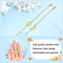 MANVEN Mother Daughter Friendship Bracelet Sun and Moon Couple Bracelets for Sister Couples Ladies Gift Matching Bracelets Made of 316L Stainless Steel Birthday Gift Christmas, Stainless Steel, No