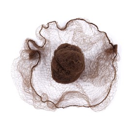 Hair Bundling Net, Set of 50, Hairpins, Bun Net, Elastic Fabric, 0.2 inch (5 mm) Mesh, Ballet (Brown)
