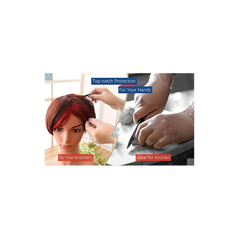 1ABOVE 100 Clear Vinyl Disposable Gloves | Latex | Powder