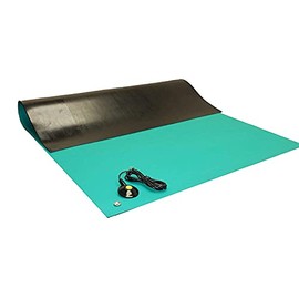 ESD Soldering Mat - Heat Resistant Anti-Static Table Mat - with Grounding Cord (30" x 72" (2.5' x 6'), Green)