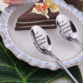 Couple Gifts Ice Cream Spoon for Boyfriend Girlfriend Couple Engagement Gifts Spoons for Fiancee Fiance Wedding Anniversary Birthday Gifts for Husband Wife Ice Cream Lover Gift Scoops 2pcs