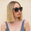 DIFF Bella Square Sunglasses for Women UV400 Protection, Designer Oversized