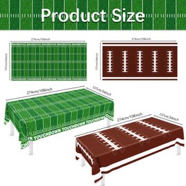 AURORAPARTY 4pcs Football Party Tablecloth Birthday Party Plastic Table Cover Disposable Rectangle Football Party Tablecloth Table Decorations 54 * 108 inch