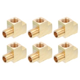 sourcing map Brass Tee Pipe Fitting, 1/2" NPT 3 Way T-Connector Fitting Coupler Adapter for Gas Transport Connect Pipelines, 2 Pcs