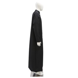 Men's Cassock Robe Church Robe Choir Minister Clergy Pulpit Liturgical 5 colors (2XL, Black)