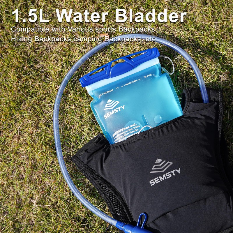 Semsty Hydration Bladder, 1.5L Water Bladder for Hiking Backpack, BPA-Free