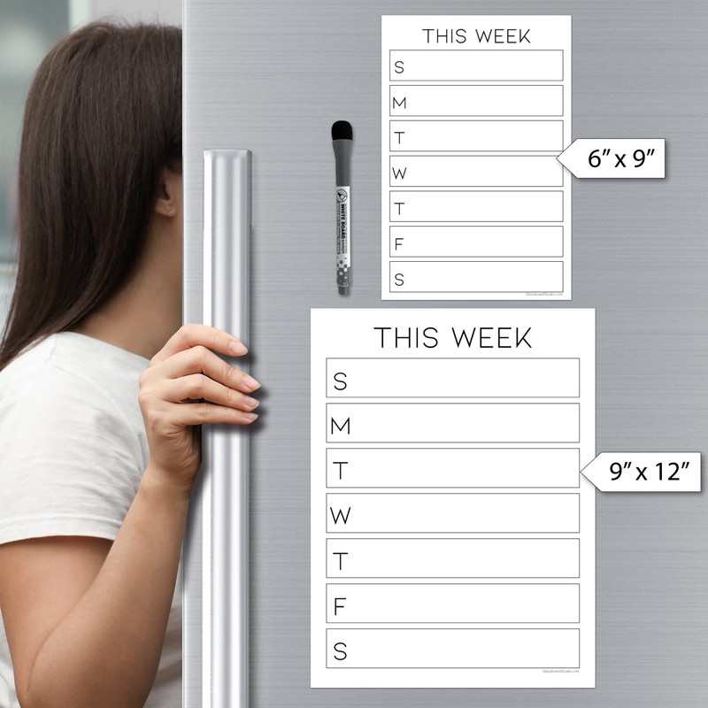 Dry Erase Weekly Calendar Planner Sticker Decal | Removable &